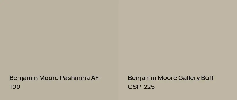 Benjamin Moore Pashmina AF-100 vs Benjamin Moore Gallery Buff CSP-225