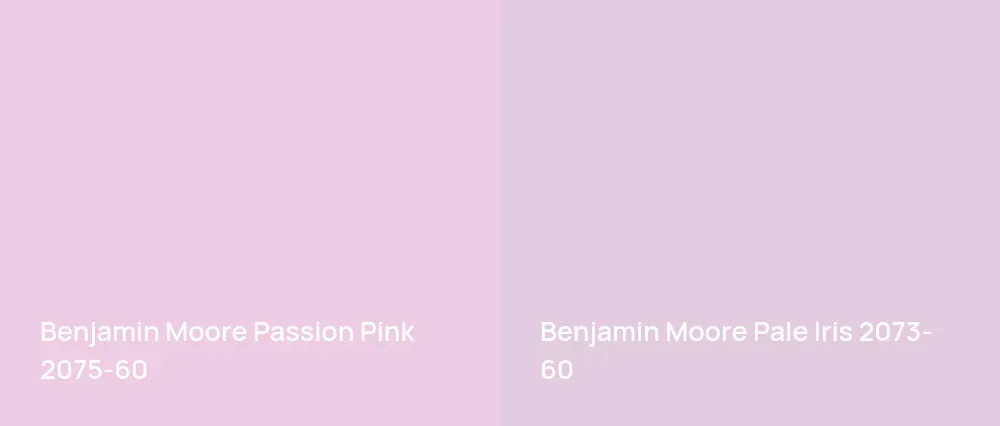 Benjamin Moore Passion Pink 2075-60 vs Benjamin Moore Pale Iris 2073-60