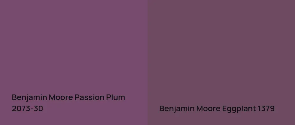 Benjamin Moore Passion Plum 2073-30 vs Benjamin Moore Eggplant 1379