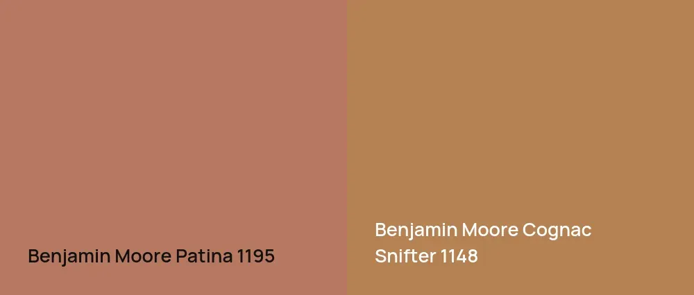 Benjamin Moore Patina 1195 vs Benjamin Moore Cognac Snifter 1148