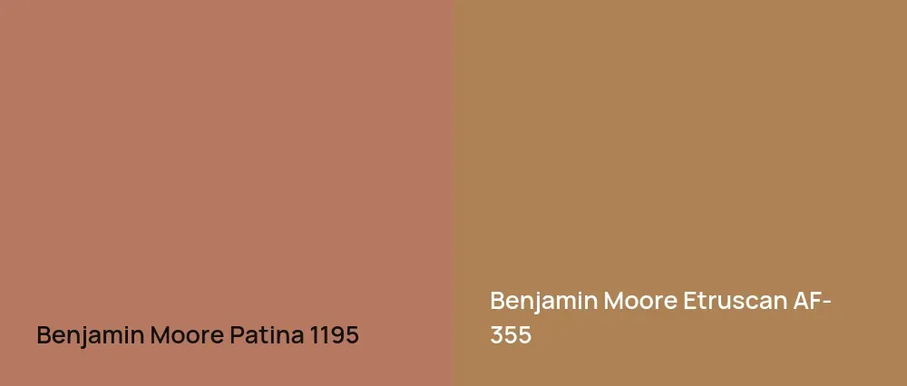 Benjamin Moore Patina 1195 vs Benjamin Moore Etruscan AF-355