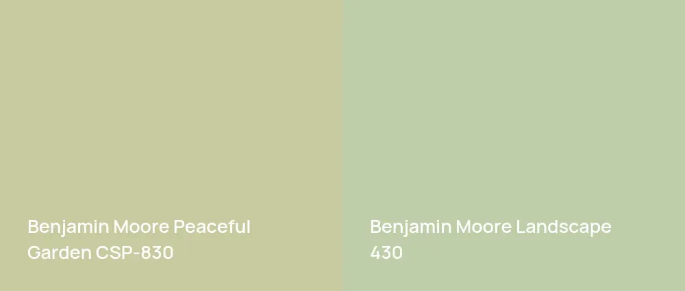 Benjamin Moore Peaceful Garden CSP-830 vs Benjamin Moore Landscape 430