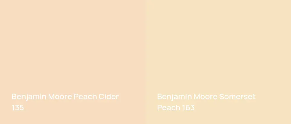 Benjamin Moore Peach Cider 135 vs Benjamin Moore Somerset Peach 163