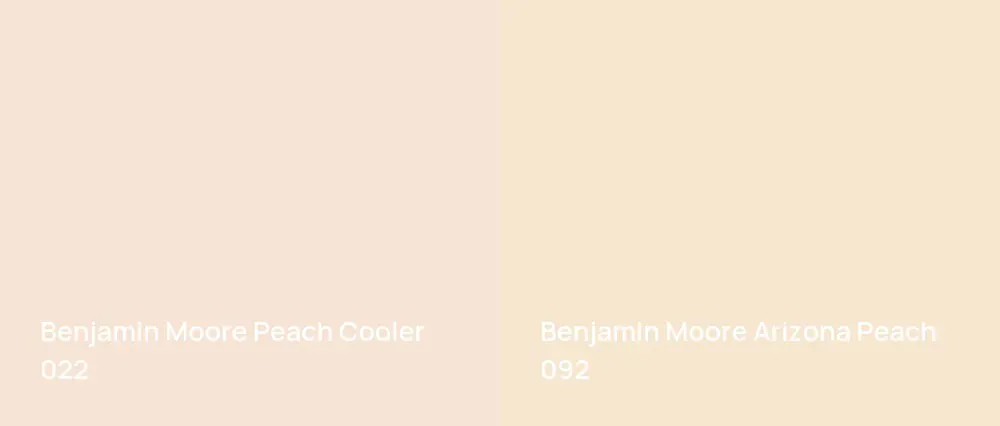 Benjamin Moore Peach Cooler 022 vs Benjamin Moore Arizona Peach 092