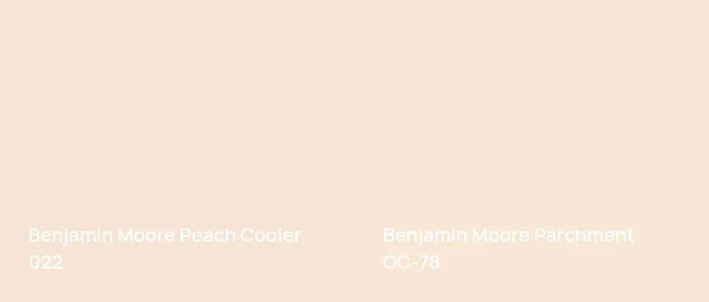 Benjamin Moore Peach Cooler 022 vs Benjamin Moore Parchment OC-78