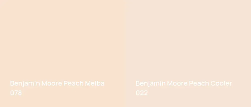Benjamin Moore Peach Melba 078 vs Benjamin Moore Peach Cooler 022