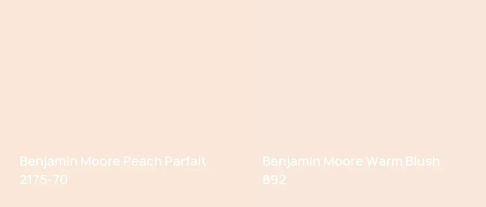 Benjamin Moore Peach Parfait 2175-70 vs Benjamin Moore Warm Blush 892