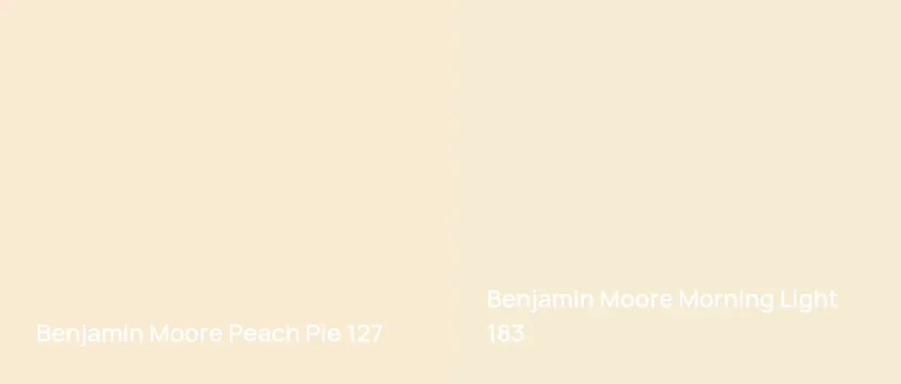 Benjamin Moore Peach Pie 127 vs Benjamin Moore Morning Light 183