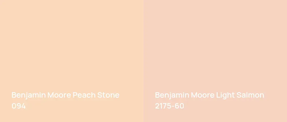 Benjamin Moore Peach Stone 094 vs Benjamin Moore Light Salmon 2175-60