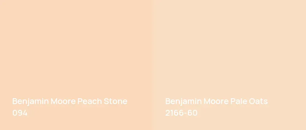Benjamin Moore Peach Stone 094 vs Benjamin Moore Pale Oats 2166-60