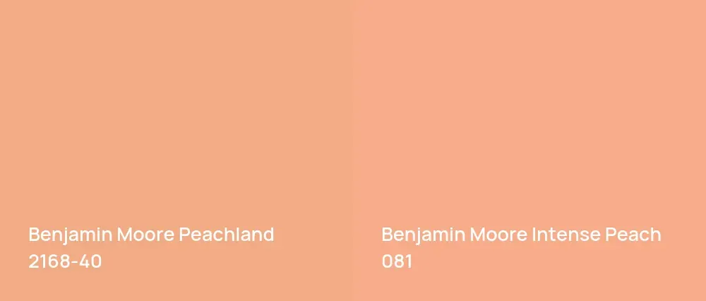 Benjamin Moore Peachland 2168-40 vs Benjamin Moore Intense Peach 081