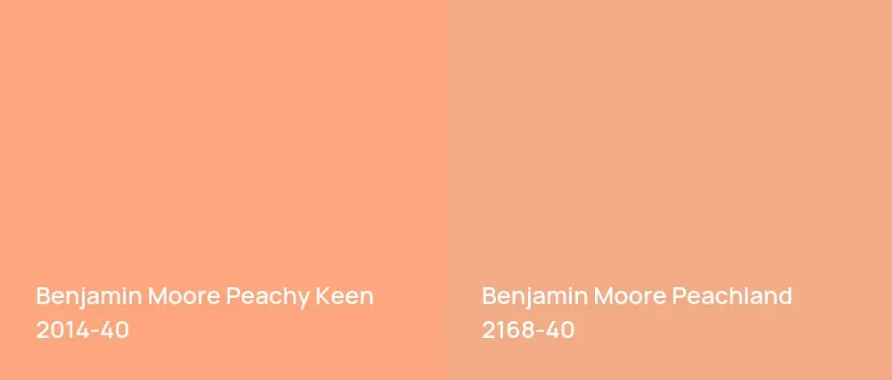 Benjamin Moore Peachy Keen 2014-40 vs Benjamin Moore Peachland 2168-40