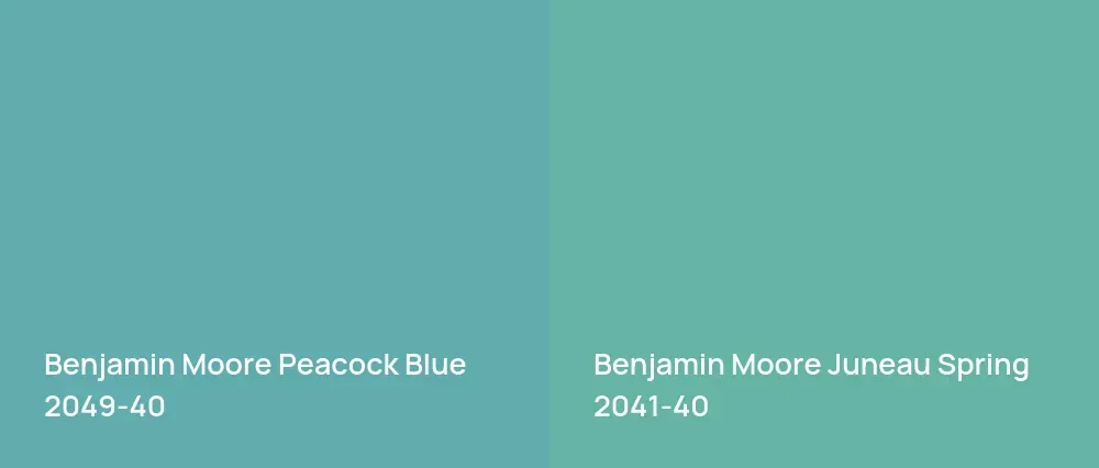 Benjamin Moore Peacock Blue 2049-40 vs Benjamin Moore Juneau Spring 2041-40