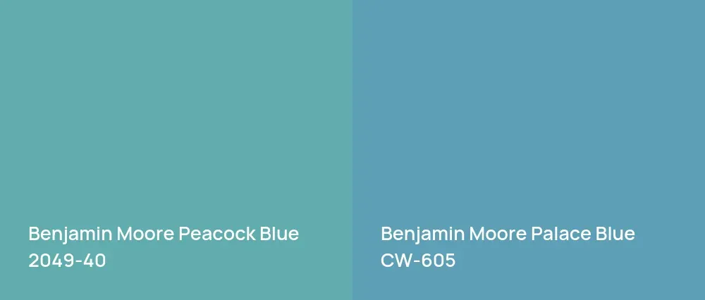 Benjamin Moore Peacock Blue 2049-40 vs Benjamin Moore Palace Blue CW-605