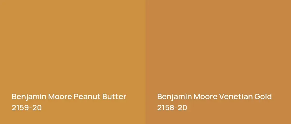 Benjamin Moore Peanut Butter 2159-20 vs Benjamin Moore Venetian Gold 2158-20