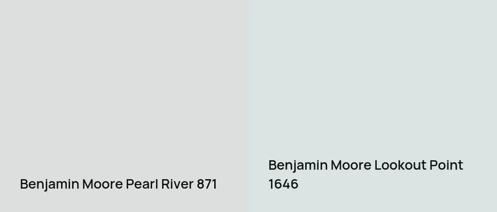 Benjamin Moore Pearl River 871 vs Benjamin Moore Lookout Point 1646
