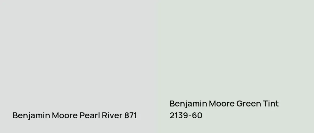 Benjamin Moore Pearl River 871 vs Benjamin Moore Green Tint 2139-60