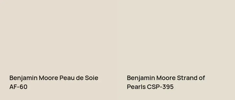 Benjamin Moore Peau de Soie AF-60 vs Benjamin Moore Strand of Pearls CSP-395