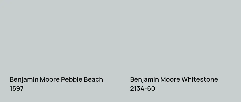 Benjamin Moore Pebble Beach 1597 vs Benjamin Moore Whitestone 2134-60