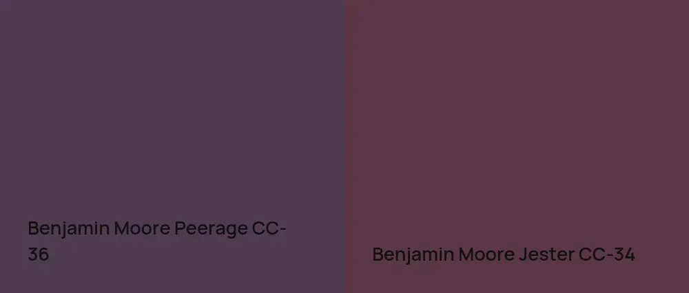 Benjamin Moore Peerage CC-36 vs Benjamin Moore Jester CC-34