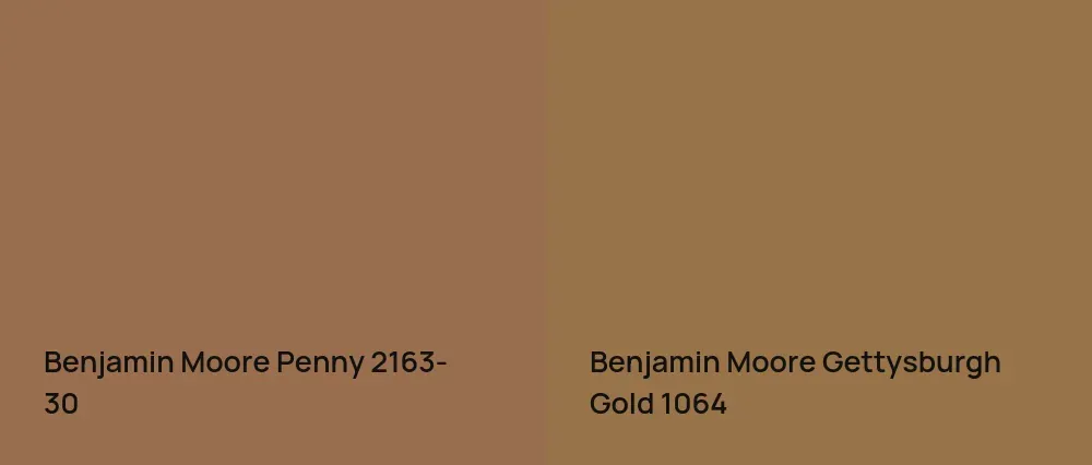 Benjamin Moore Penny 2163-30 vs Benjamin Moore Gettysburgh Gold 1064