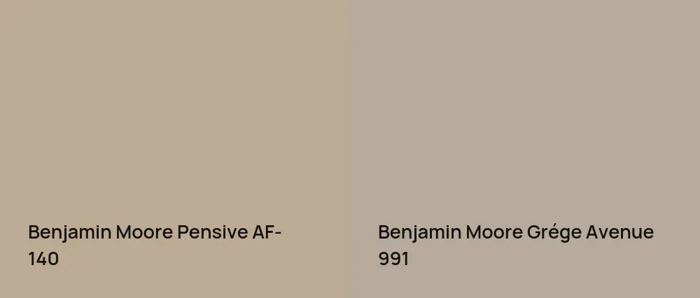 Benjamin Moore Pensive AF-140 vs Benjamin Moore Grége Avenue 991