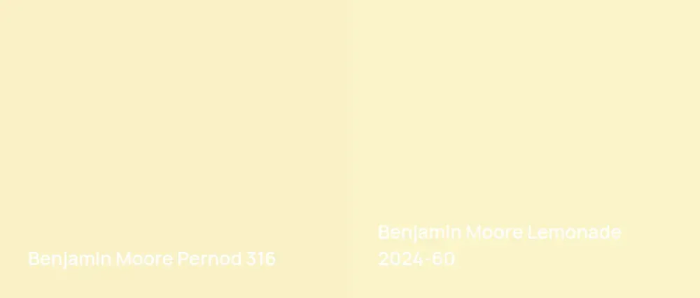 Benjamin Moore Pernod 316 vs Benjamin Moore Lemonade 2024-60