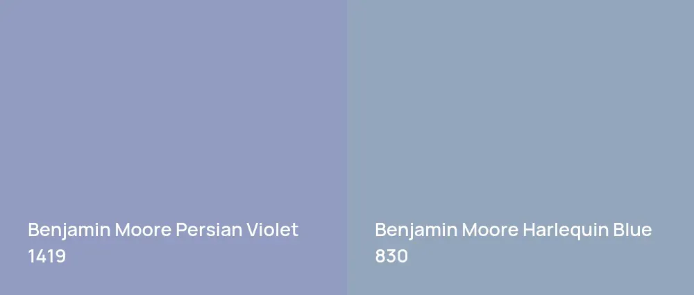 Benjamin Moore Persian Violet 1419 vs Benjamin Moore Harlequin Blue 830