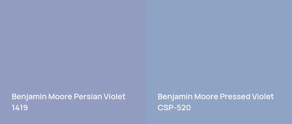 Benjamin Moore Persian Violet 1419 vs Benjamin Moore Pressed Violet CSP-520