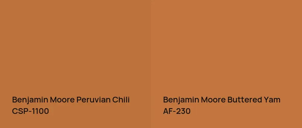 Benjamin Moore Peruvian Chili CSP-1100 vs Benjamin Moore Buttered Yam AF-230