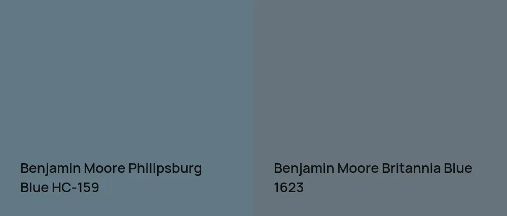 Benjamin Moore Philipsburg Blue HC-159 vs Benjamin Moore Britannia Blue 1623