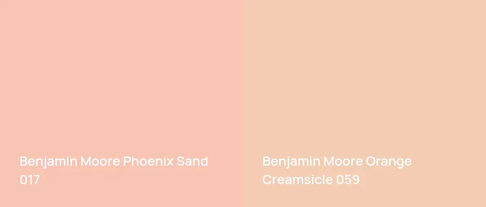 Benjamin Moore Phoenix Sand 017 vs Benjamin Moore Orange Creamsicle 059