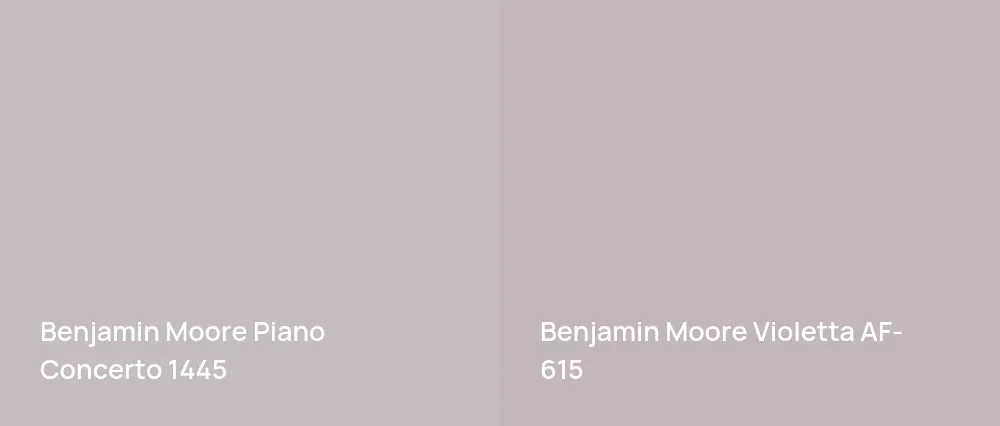 Benjamin Moore Piano Concerto 1445 vs Benjamin Moore Violetta AF-615