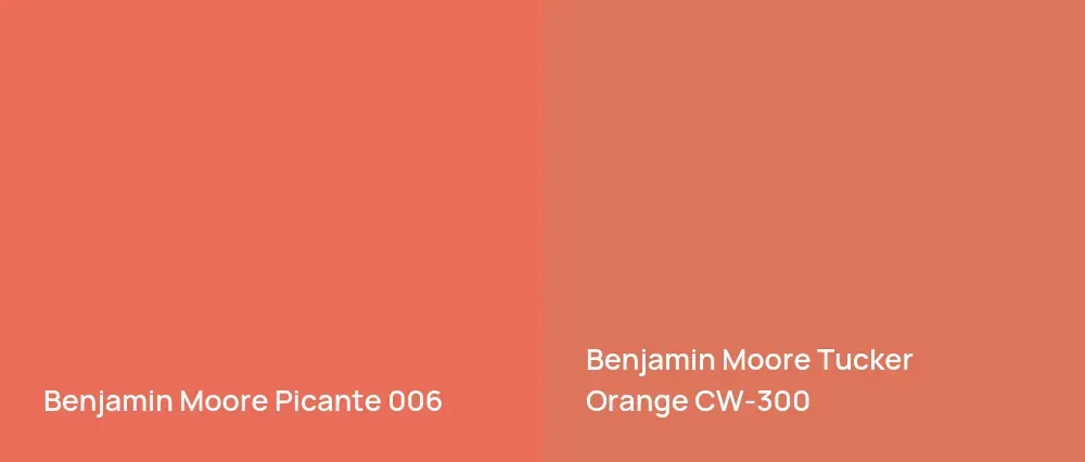 Benjamin Moore Picante 006 vs Benjamin Moore Tucker Orange CW-300
