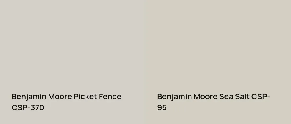 Benjamin Moore Picket Fence CSP-370 vs Benjamin Moore Sea Salt CSP-95