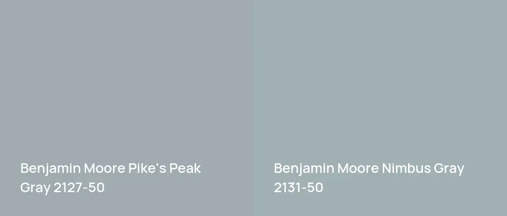 Benjamin Moore Pike's Peak Gray 2127-50 vs Benjamin Moore Nimbus Gray 2131-50