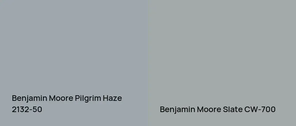 Benjamin Moore Pilgrim Haze 2132-50 vs Benjamin Moore Slate CW-700