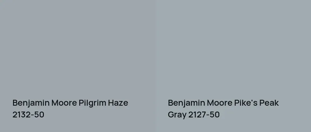 Benjamin Moore Pilgrim Haze 2132-50 vs Benjamin Moore Pike's Peak Gray 2127-50
