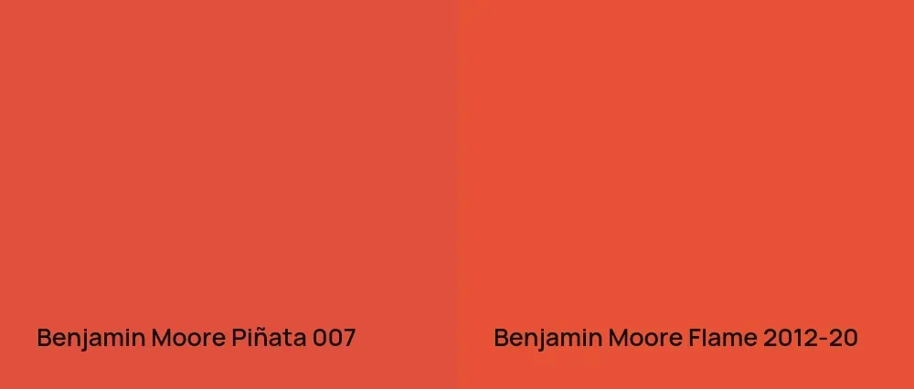 Benjamin Moore Piñata 007 vs Benjamin Moore Flame 2012-20