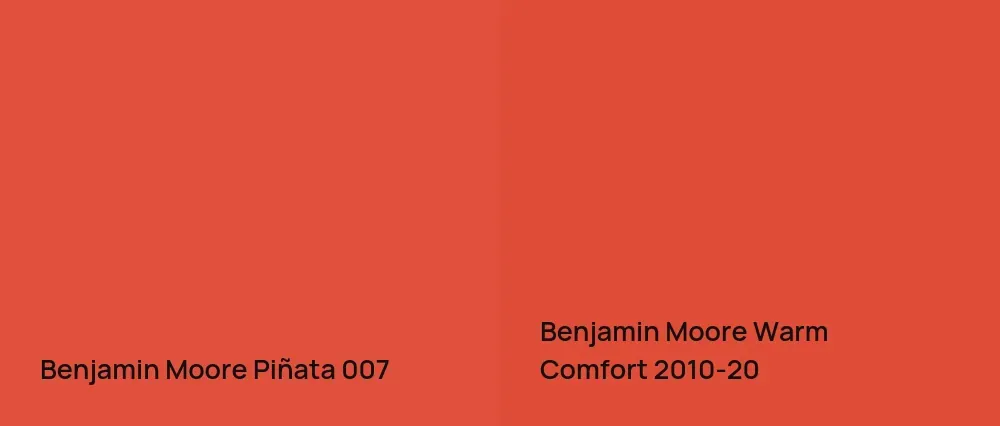 Benjamin Moore Piñata 007 vs Benjamin Moore Warm Comfort 2010-20