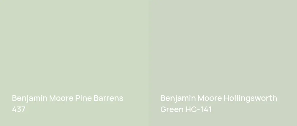 Benjamin Moore Pine Barrens 437 vs Benjamin Moore Hollingsworth Green HC-141