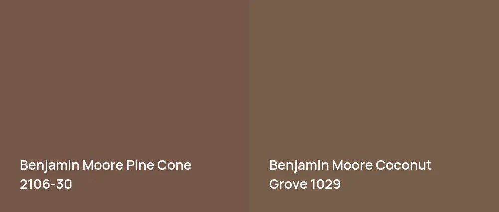 Benjamin Moore Pine Cone 2106-30 vs Benjamin Moore Coconut Grove 1029