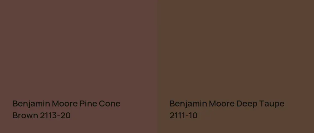 Benjamin Moore Pine Cone Brown 2113-20 vs Benjamin Moore Deep Taupe 2111-10