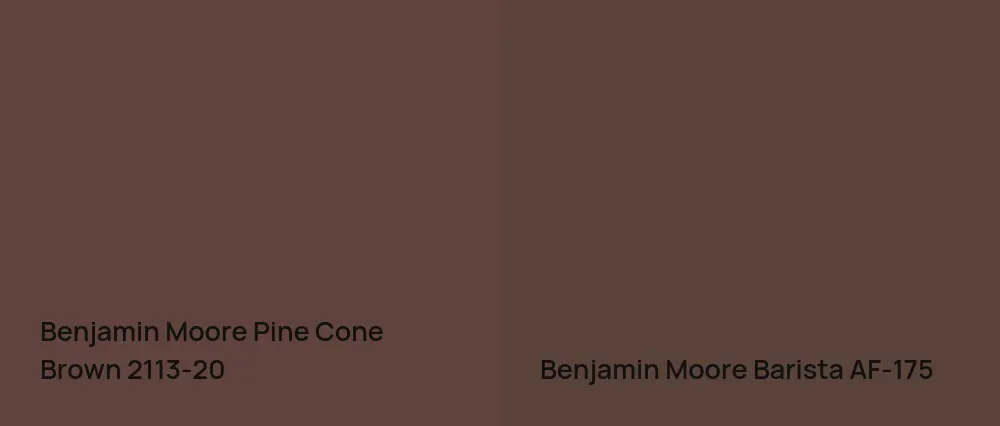 Benjamin Moore Pine Cone Brown 2113-20 vs Benjamin Moore Barista AF-175