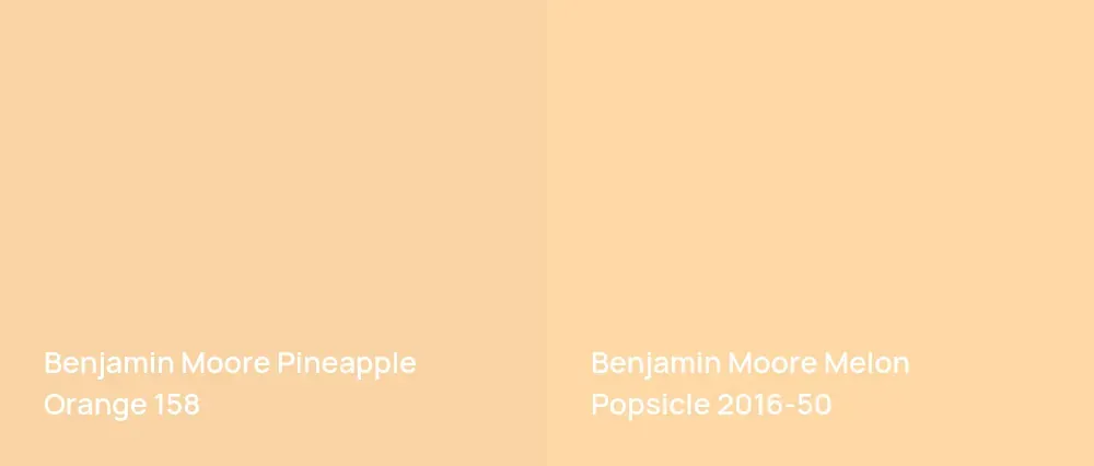 Benjamin Moore Pineapple Orange 158 vs Benjamin Moore Melon Popsicle 2016-50