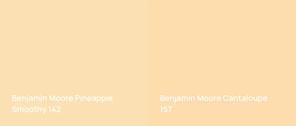 Benjamin Moore Pineapple Smoothy 142 vs Benjamin Moore Cantaloupe 157