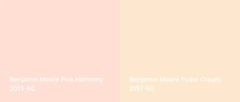 Benjamin Moore Pink Harmony 2013-60 vs Benjamin Moore Tudor Cream 2157-60