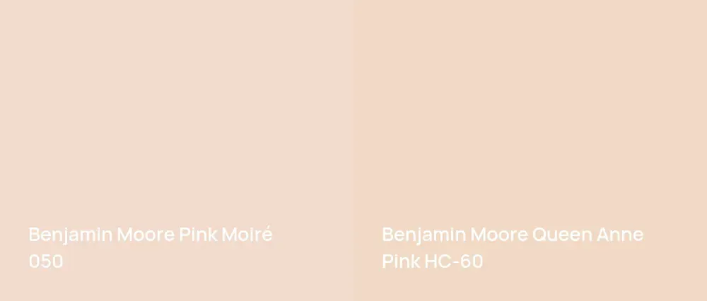 Benjamin Moore Pink Moiré 050 vs Benjamin Moore Queen Anne Pink HC-60