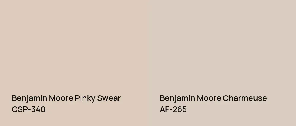 Benjamin Moore Pinky Swear CSP-340 vs Benjamin Moore Charmeuse AF-265