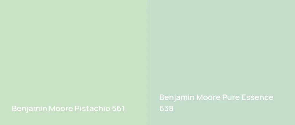 Benjamin Moore Pistachio 561 vs Benjamin Moore Pure Essence 638